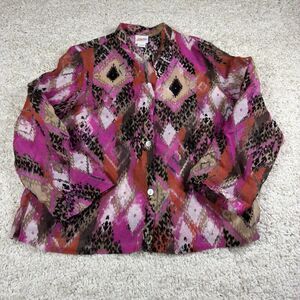 RUBY RD FAVORITES‎ WOMAN's 16 BLOUSE MULTI Burnout Sheer Colors